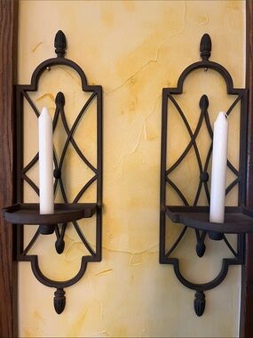 Southern Living at Home- Set of 2, Cordova, Wrought Iron Candle Sconces. W/tags